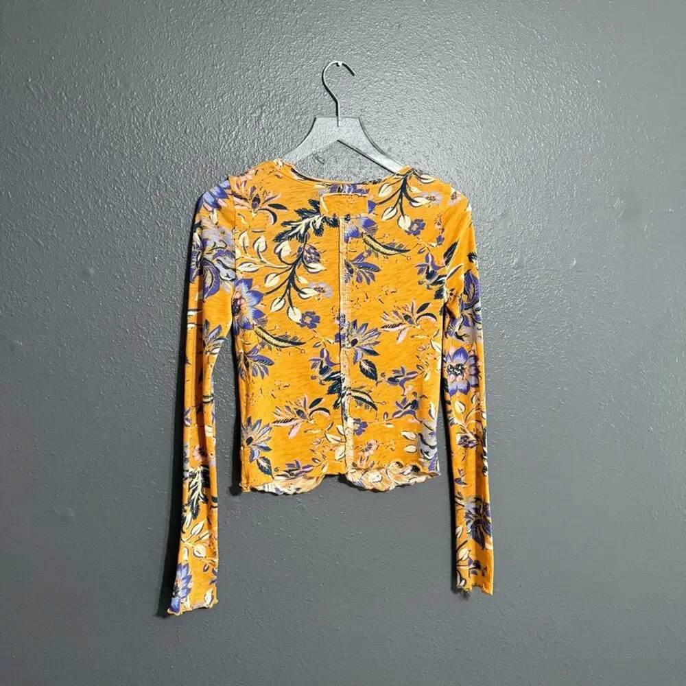 We The Free Dreamed of You Floral Ruched Long Sleeve Size S